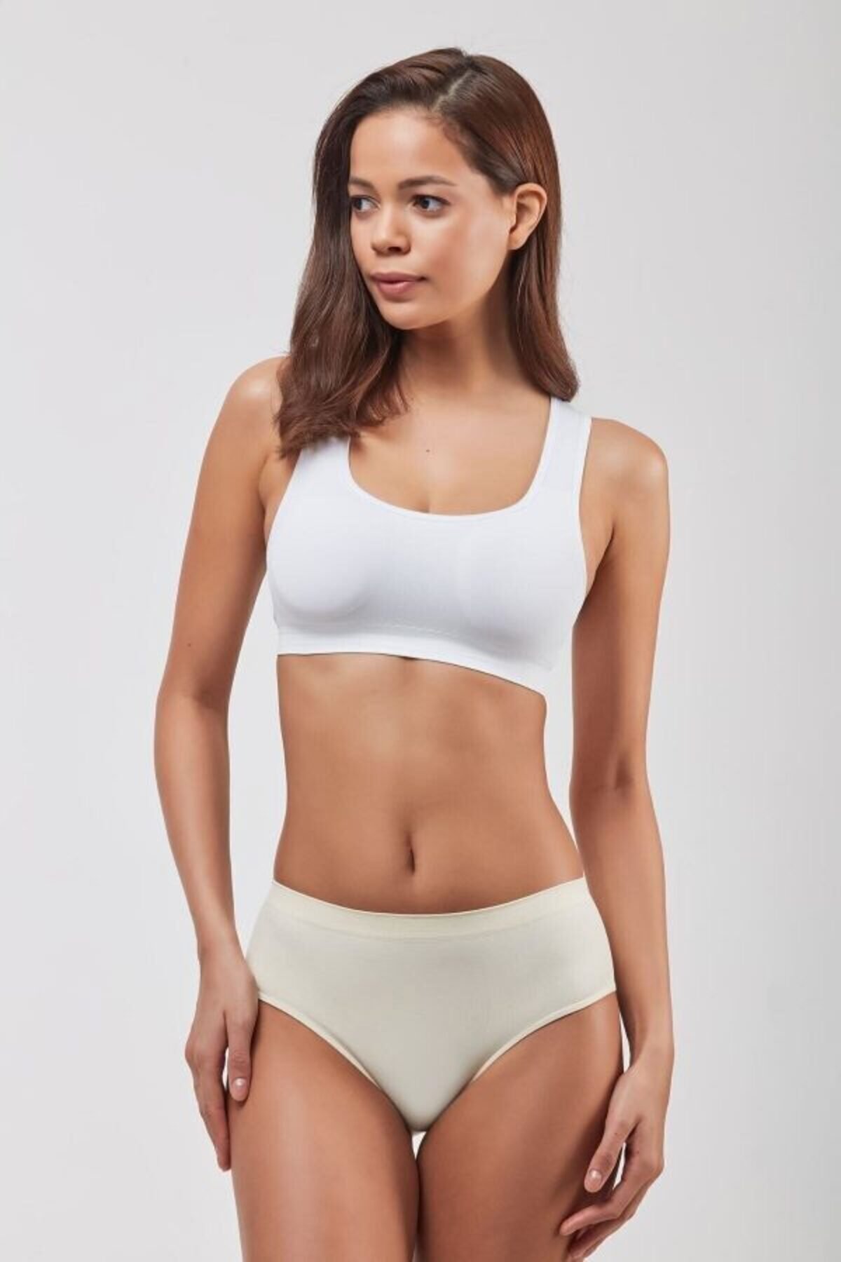 Kadın Büstiyer ,toparlayıcı, Kalın Askılı,ten Destekli - Görsel 2