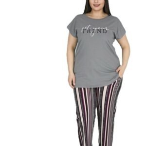 Kadın Pijama Takımı , Büyük Beden , Kısa Kolu