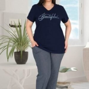 Kısa Kolu Büyük Beden Sabahlık Takımı