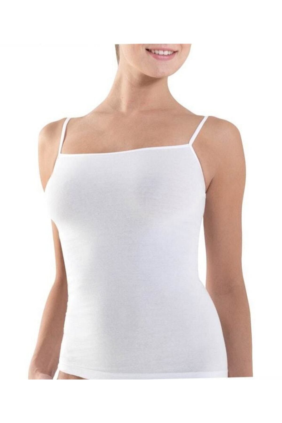 Kadın Atlet, Büyük Beden, Ince Askılı ,beyaz