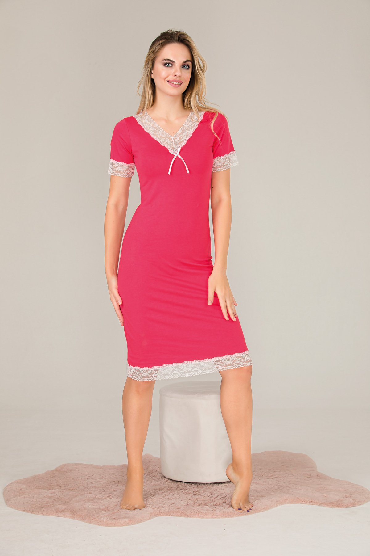 yarım kollu elbise kırmızı