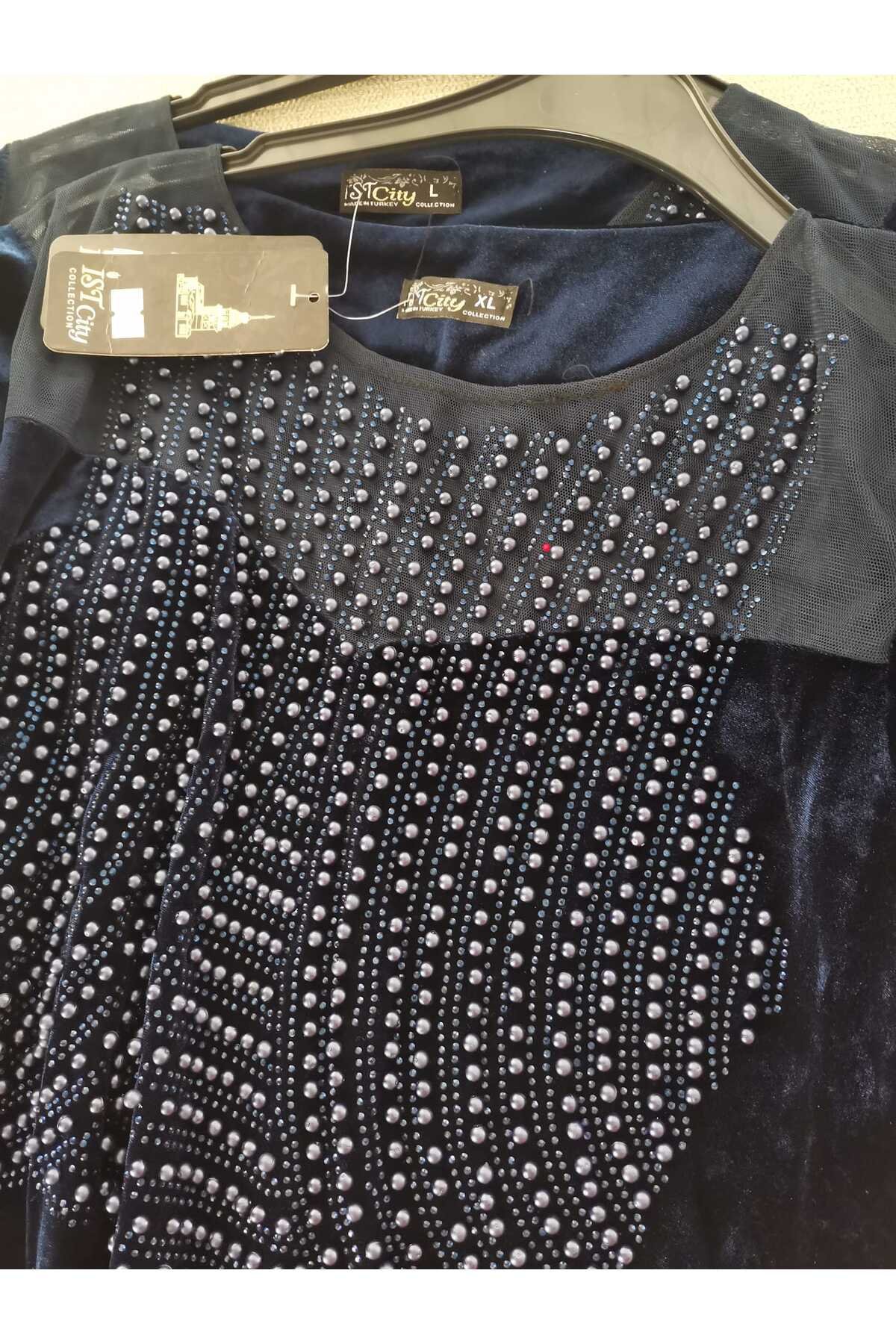 kadife elbise - Görsel 4