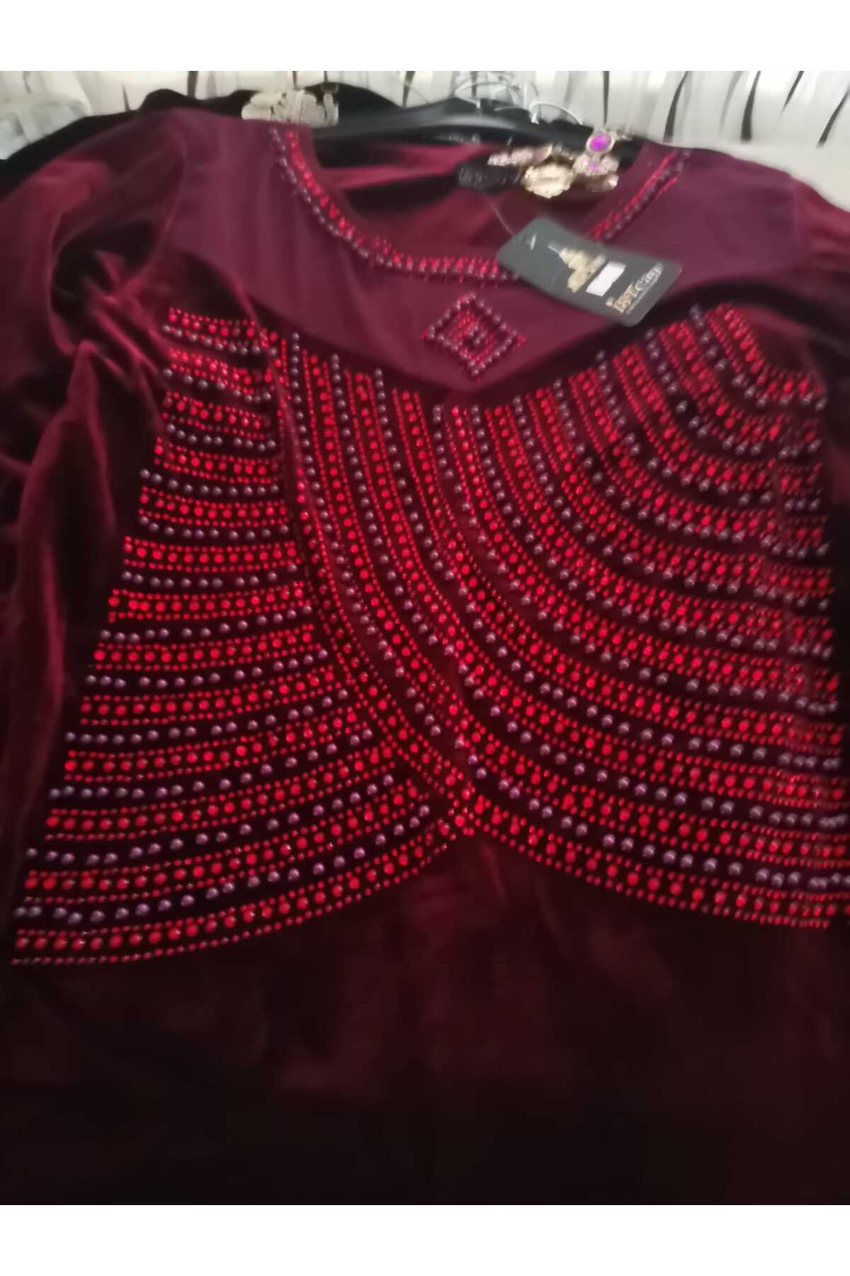 kadife elbise - Görsel 7