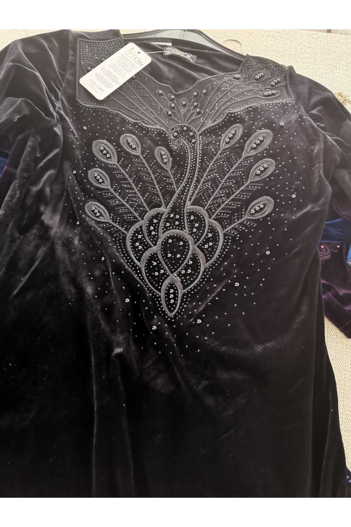 kadife elbise - Görsel 8