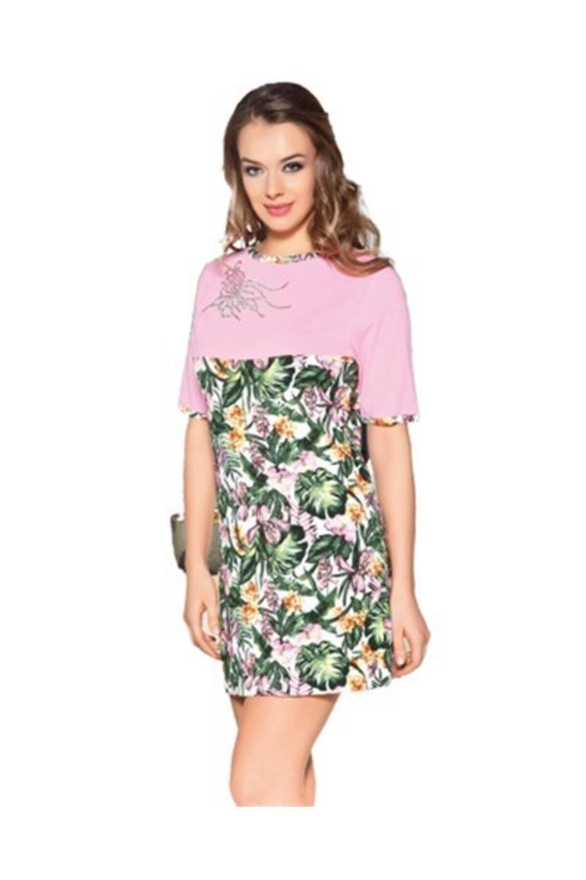 Kadın Sabahlık Takımı , Çiçek Desenli ,4 Lü - Görsel 4